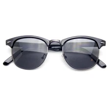 Semi Rimless Sunglasses Men's Women's Half Frame Vintage Designer Metal