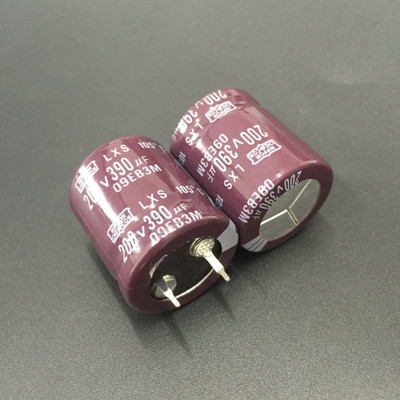 2Pcs 390uF 200V Japan NCC Nippon LXS 22x25mm 200V390uF Snap-in Capacitor