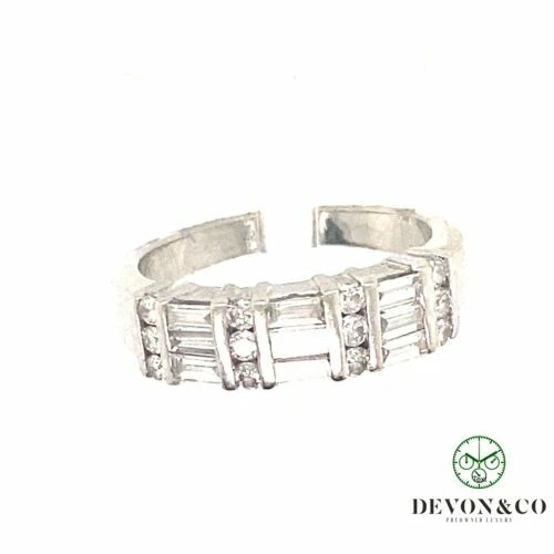 H Diamond Baguette White Gold Fine Rings