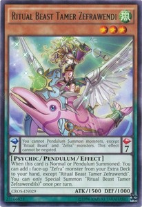 Ritual Beast Tamer Zefrawendi - CROS-EN029 - Rare - Unlimited Edition x3 - Near