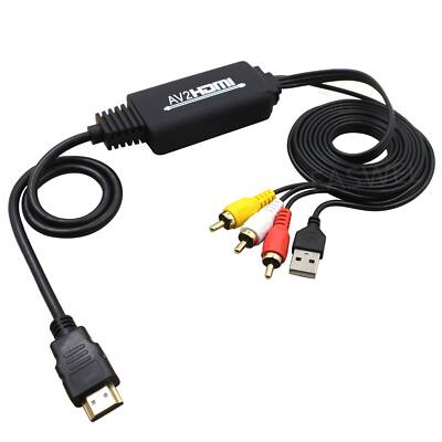 1080P HDMI to 3RCA AV Video Audio Cable Converter Adapter For