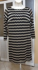 NINE WEST LADIES SASSY BLACK & GOLD METALLIC DRESS - SIZE 16W