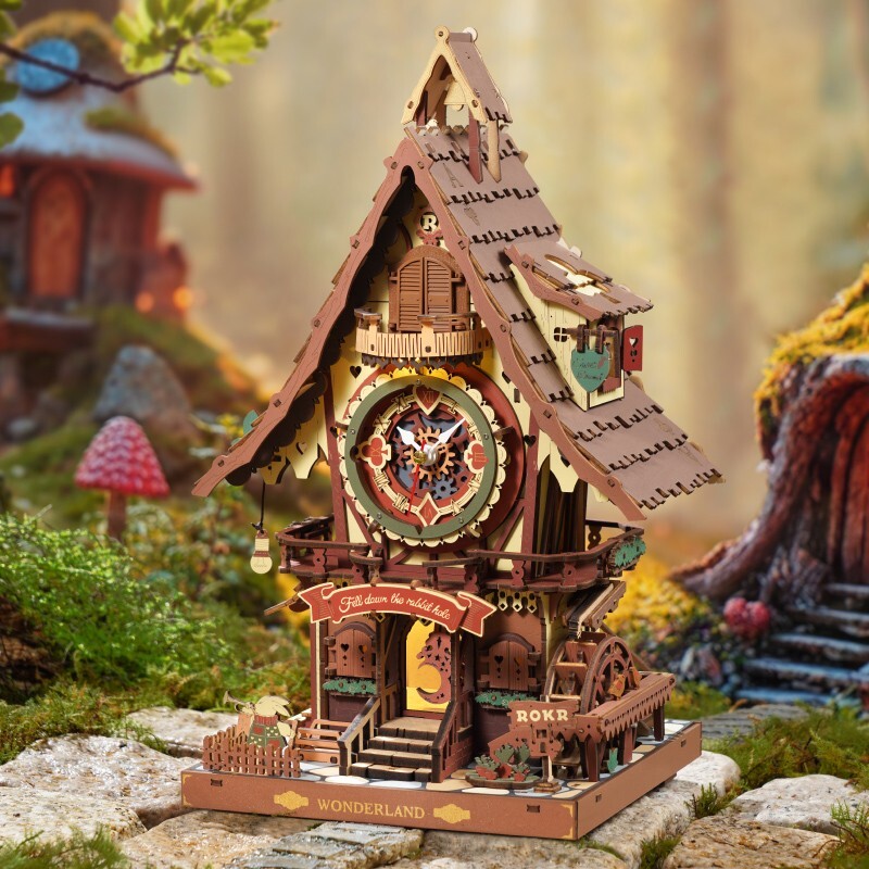 ROKR Vintage Cuckoo Clock Mechanical 3D Wooden Puzzle home Decor