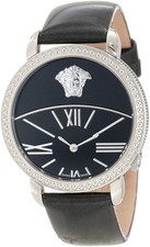 Versace Women 93Q99D008 S009 Krios Black Enamel Sunray Dial Patent Leather Watch