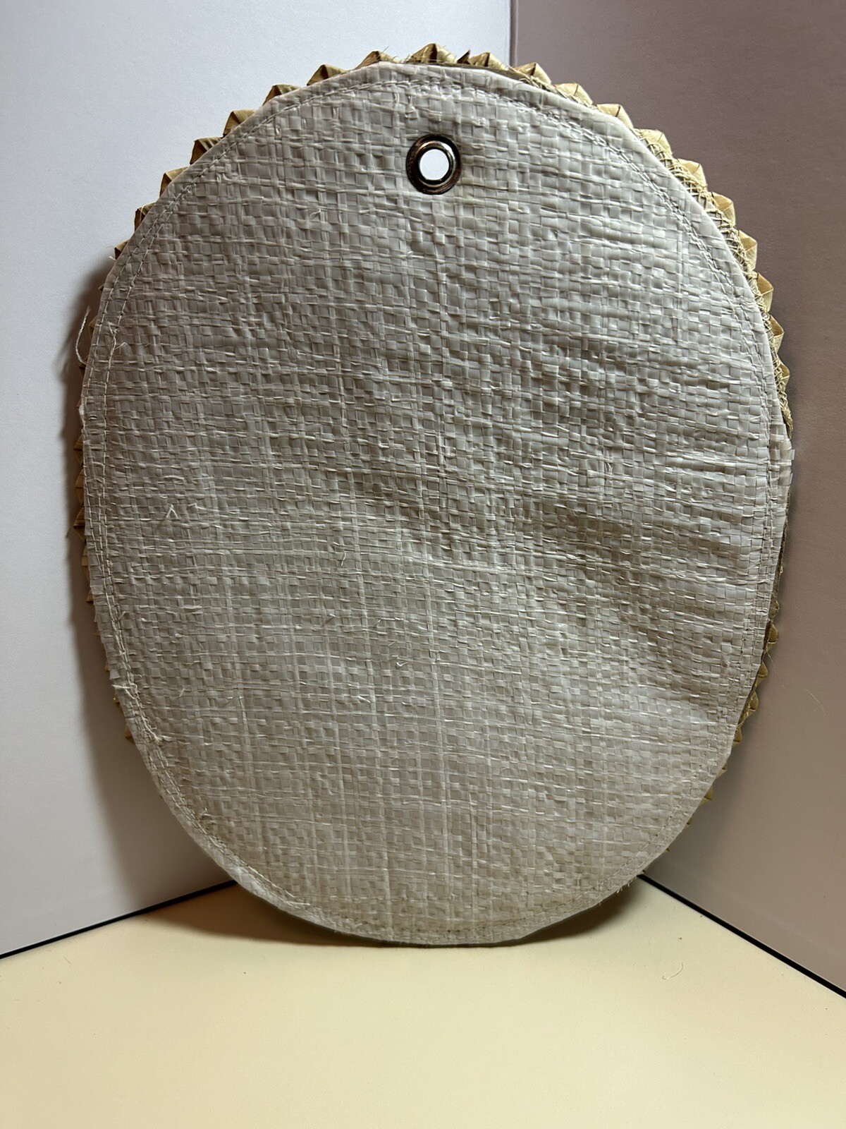 Vintage Mid Century Raffia Woven CHICK DUCK Wall Hanging Art NURSERY EASTER 60s