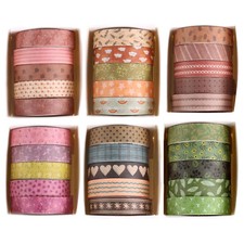 Basic Washi Tape Set 30 Roll Plants Patterns Decorative Skinny Slim Masking Tape