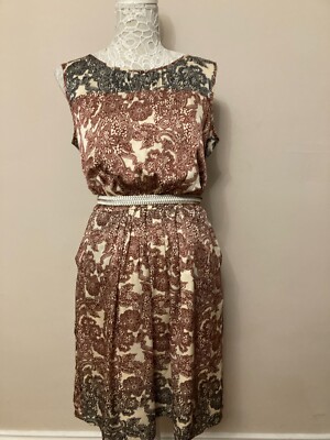 CLEMENTS RIBEIRO     Faux Silk      Dress   SIZE L   UK 14   EUR  40