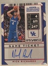 Nick Richards Kentucky Basketball Panini Red Foil autograph rookie card Hornets. rookie card picture