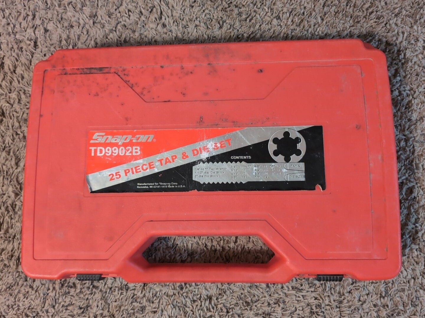 Snap On TD9902B 25 Piece Tap & Die Set SAE (18 Pieces) eBay