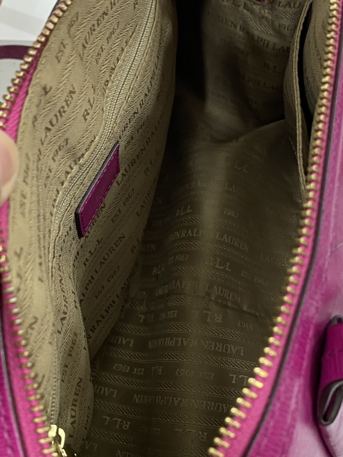 Ralph Lauren Pink Leather Bowling Bag/Handbag VGC eBay