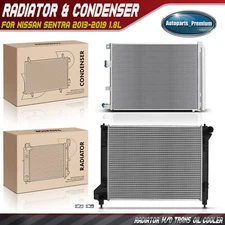 Radiator & AC Condenser w/ Bracket Cooling Kit for Nissan Sentra 2013-2019 1.8L