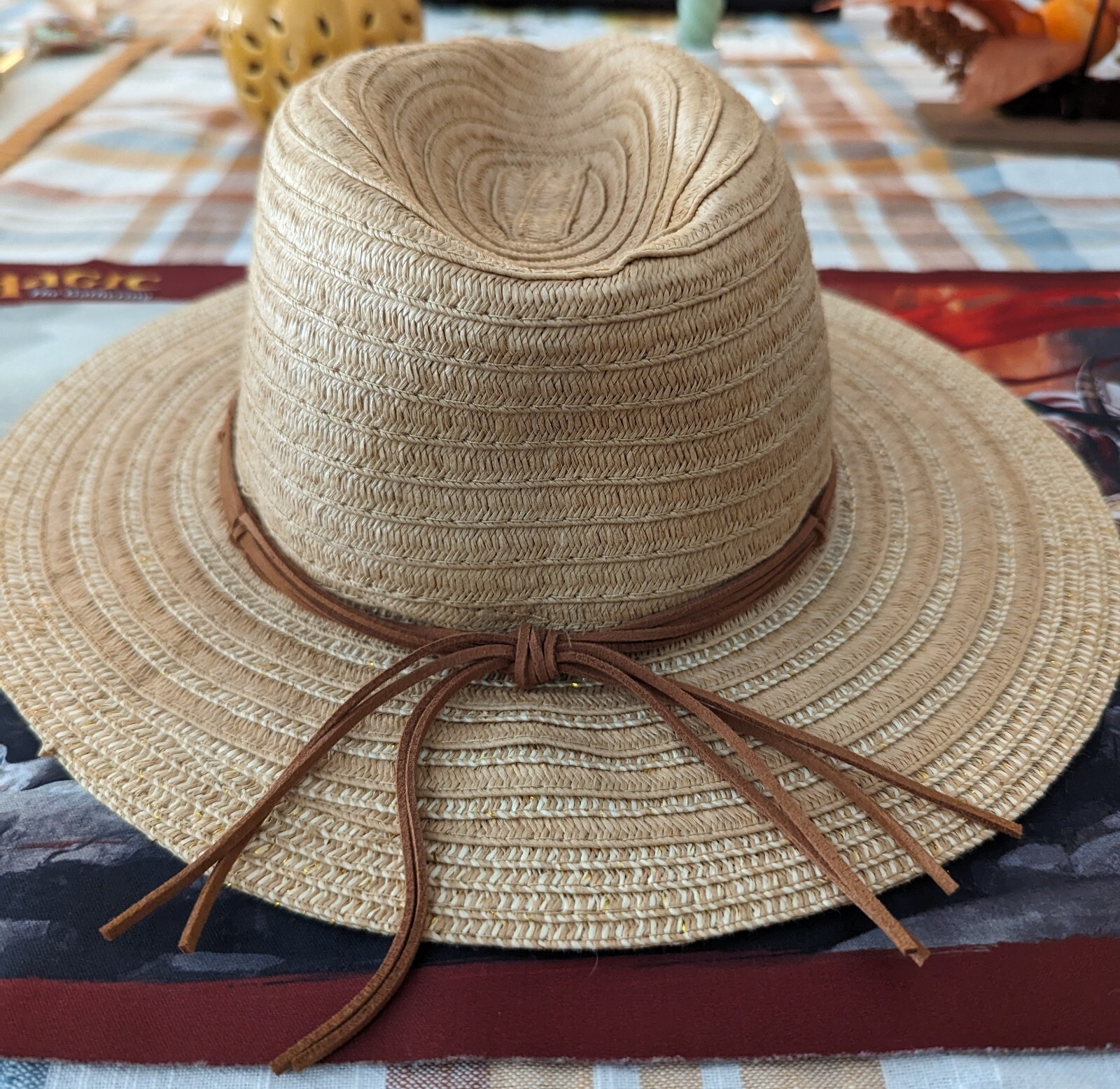 STEVE MADDEN Paper Straw Fedora Panama Hat Tan w/leather Band eBay