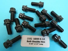 (15) 5/16-24 x 3/4 Long Double Hex 12 Point Aircraft Aerospace Bolt Drilled Head