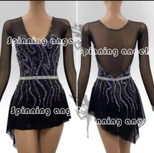 Ice Skating Adult Figure skating Dress Gymnastics Costume black