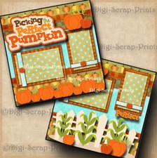 PICKING PERFECT PUMPKIN patch premade scrapbook pages paper FALL DIGISCRAP A0112