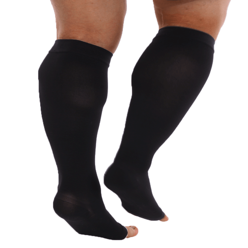 Extra Wide Calf Opaque Medical Compression Socks Women Men 20-30mmHg Stockings - Picture 11 of 14
