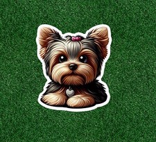 Cute Yorkshire Terrier yorkie dog waterproof vinyl sticker decal - many sizes