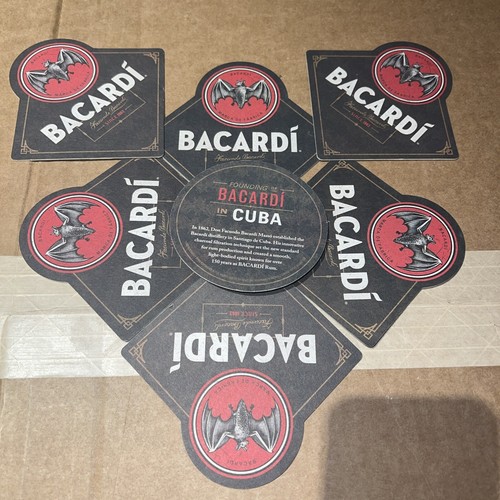 Bacardi Rum Coasters. (set Of 7) Double Sided Commercial Grade. Free Ship USA