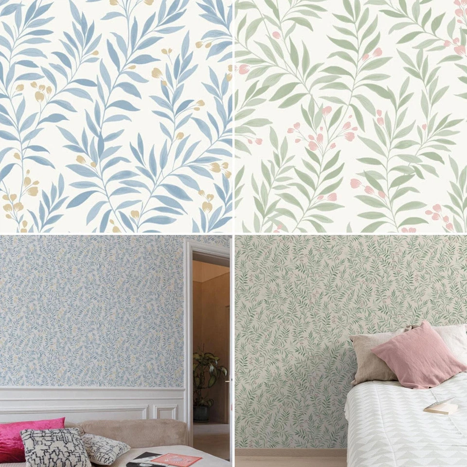 Papel Tapiz Grandeco Maison Hoja Sendero Flores Florales - Elige Color - Imagen 1 de 1