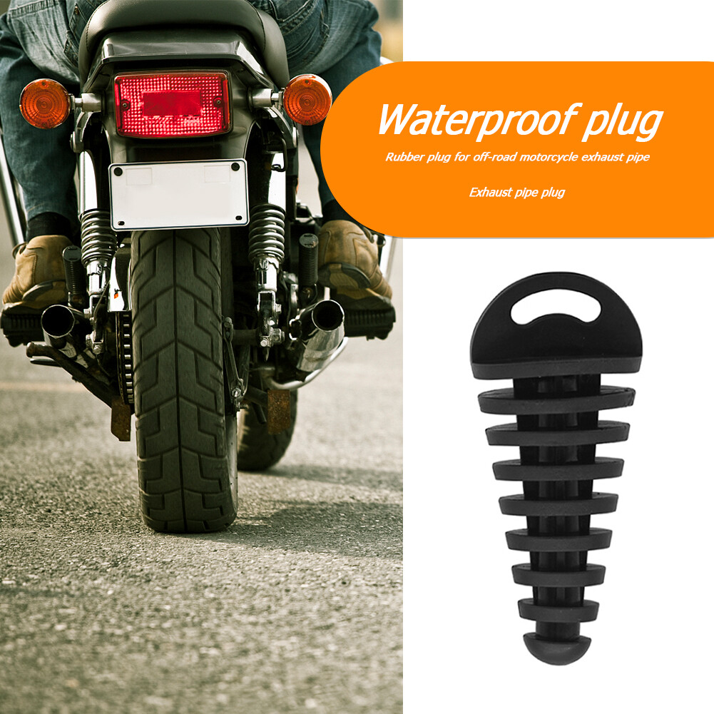 Motorcycle Exhaust Pipe Airbleeder Plug Muffler Wash Plug Small (Black