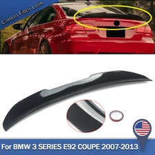 For 2007-2013 BMW E92 M3 Coupe Carbon Look PSM Style Rear Trunk Spoiler Wing Lip