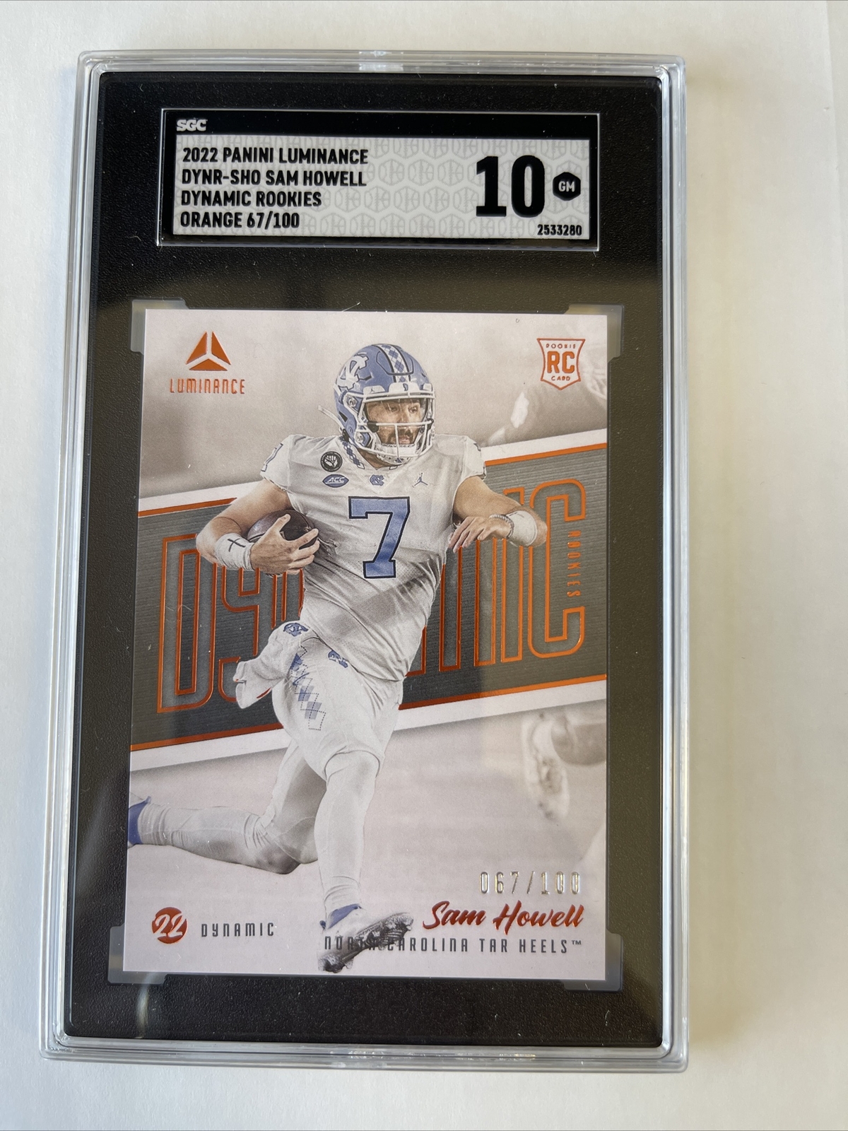 Sam Howell Panini Luminance Dynamic Rookies #DYNRSHO Orange