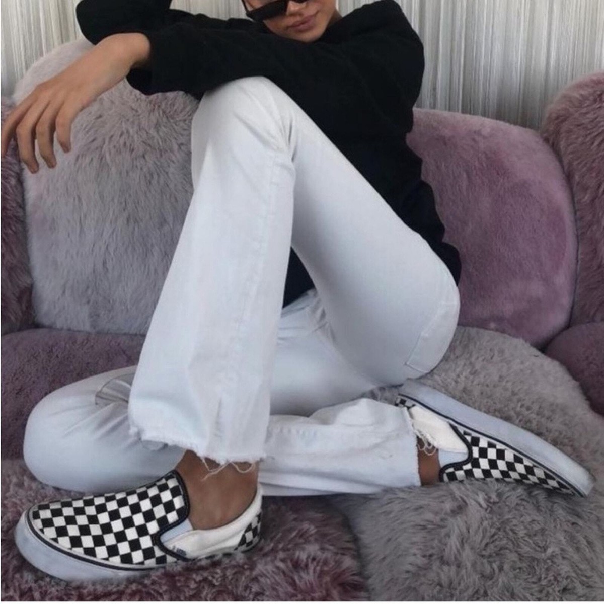 VANS★CLASSIC SLIP-ON STACKFORM★厚底★チェック柄 Vans Classic Slip-On Checkerboard Stackform Shoe NEW 11.5
