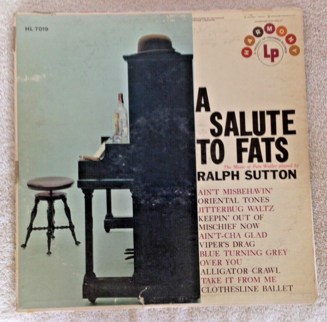 A Salute to Fats Waller By Ralph Sutton LP Vinyl Record Album HL 7019 Harmony