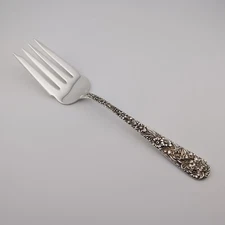 Kirk Repousse Sterling Silver Cold Meat Serving Fork - 8 1/2" - No Monograms