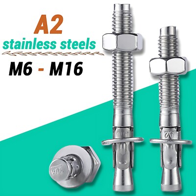 Concrete Wedge Anchor stainless steel Expansion Anchors Includes Nuts & Washers