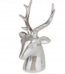 Hirsch Hirschkopf 23cm Buste Figur Creme Weiss Deko Dekoration Geweih Skulptur Ebay