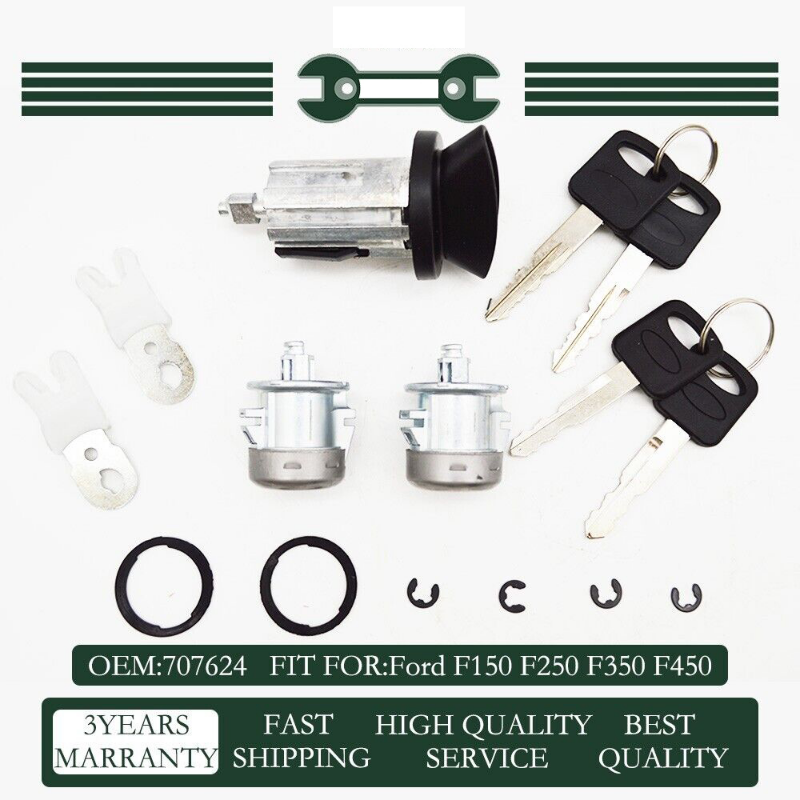 Ignition & Door Lock Cylinder Set W/ Keys for 19972007 Ford F150 F250