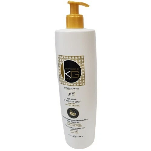 Shampoing Keragold pro sans sulfates à la Kératine et Huile de Coco 1000 ml