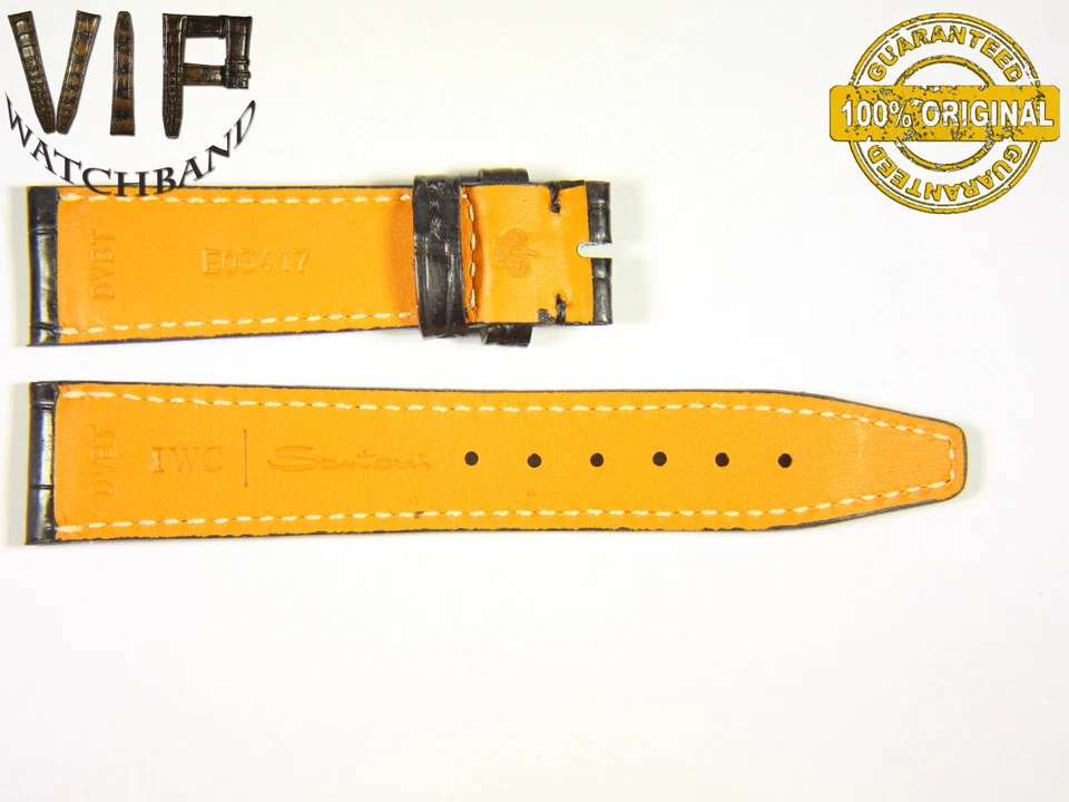 NEW E03417 OEM Authentic IWC SANTONI strap 18 mm croco IWE03417 BLACK - Image 2 of 2
