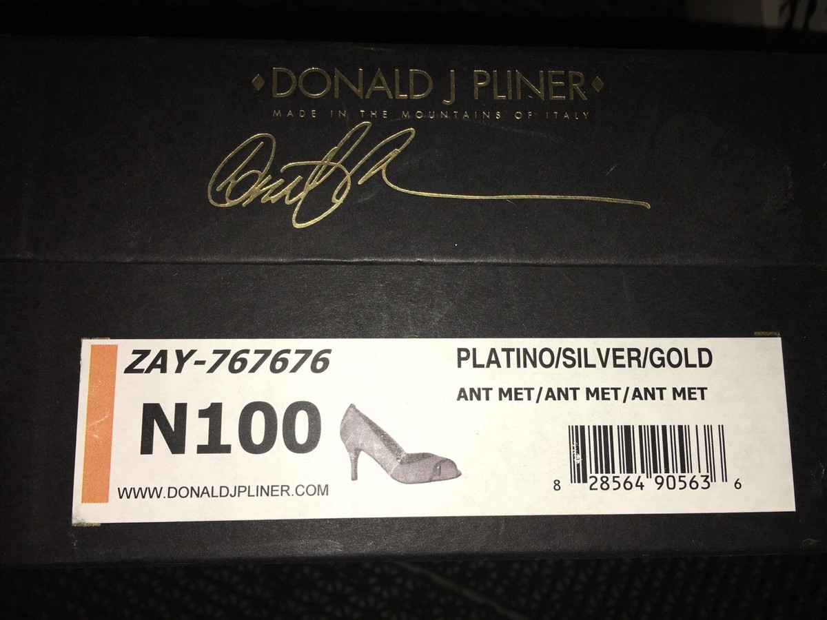 NIB Donald J Pliner Platinum Silver High Heel Shoes, Size 10