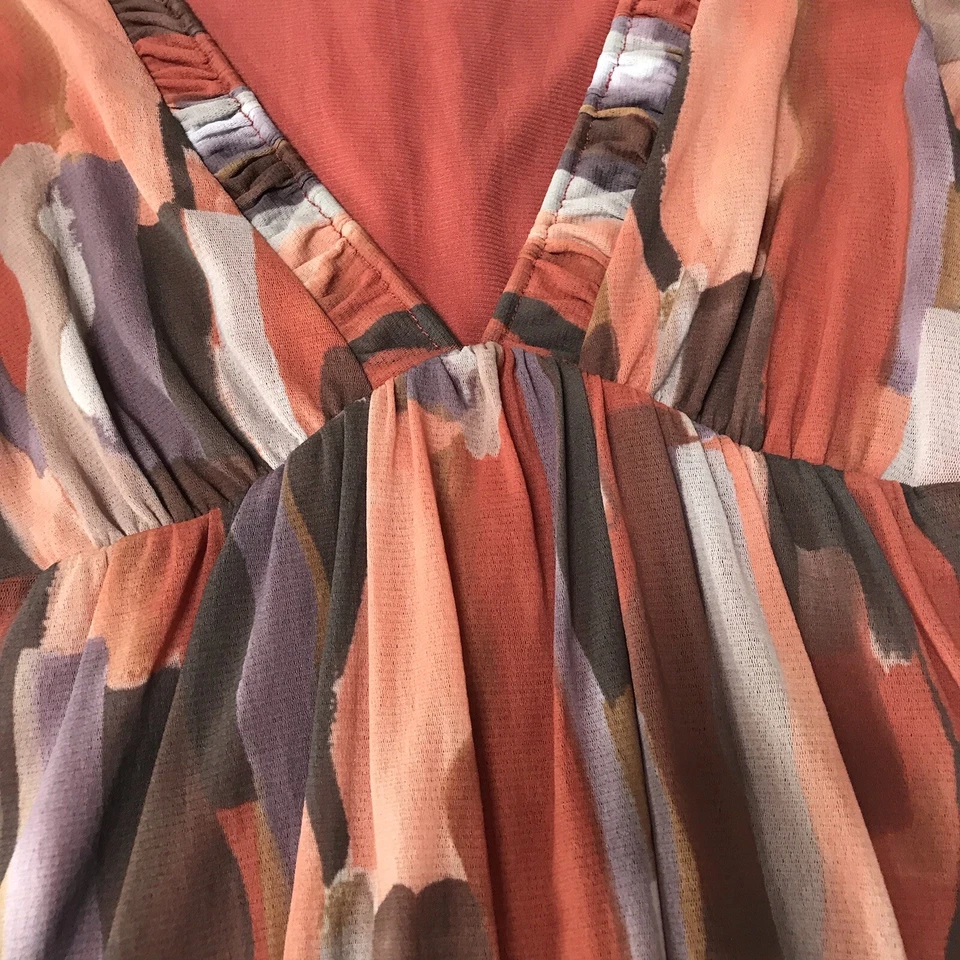 Vintage Y2K Weston Wear Babydoll Top Women Medium Mesh Western Boho Art Indie - Image 4 of 4