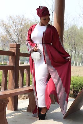 Dubai Style Women Open Cardigan Abaya Farasha Burka Wedding Dress Kaftan  Dress | eBay