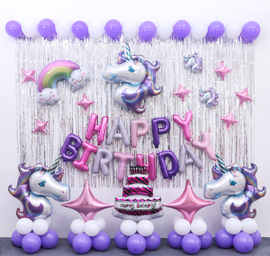 58 Pcs Unicorn Birthday Party Supplies Unicorn Balloons Decoration