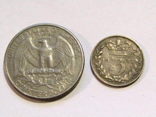 Great Britain 1887 3 Pence Silver Old Coin - Picture 3 of 5