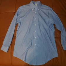 Brooks Brothers Men's Button Down Dress Shirt Size 15.5 Blue Long Sleeve