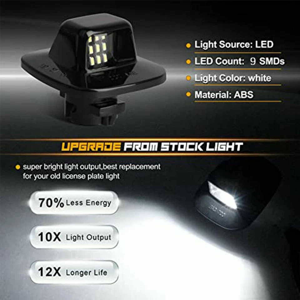 1991 For GMC Syclone 1992-1993 GMC Typhoon White LED License Plate Lights Lamp - Imagem 4 de 4