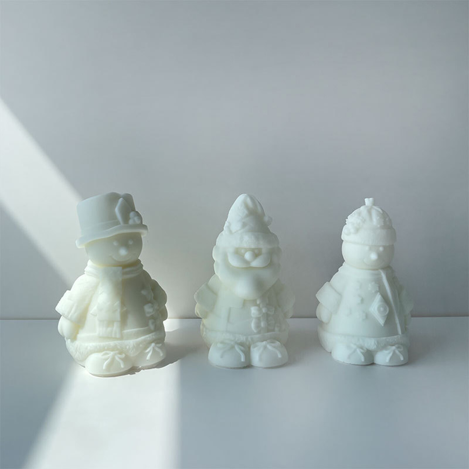 Christmas Candle Mold 3D Christmas Decorations Ice Mold Cute Snowman landmark