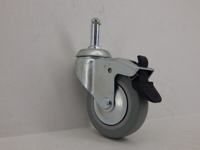 4 EA ALBION LOCKING SWIVEL TPR CASTERS - 3'' X 13/16'', 1-7/16'' X 7/16'' STEM