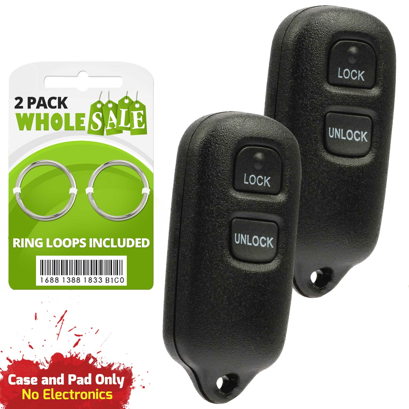 2001-2004 Toyota Highlander Key Fob Replacement Shell Case - 2 Pack