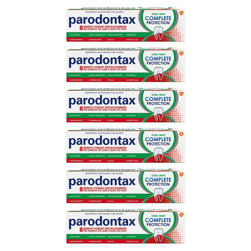 6pz Dentifricio Parodontax Complete Protection Cool Mint cura dei denti 75ml