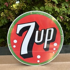 "Letrero Ande Rooney 7-UP disco redondo porcelana esmalte - nuevo sellado 11,25"""
