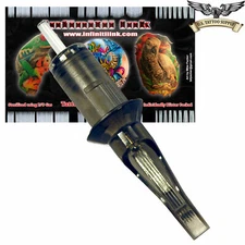 9 Curved Magnum Tattoo Needles Membrane Sealed Mechanism + 1/2 oz Tattoo Ink