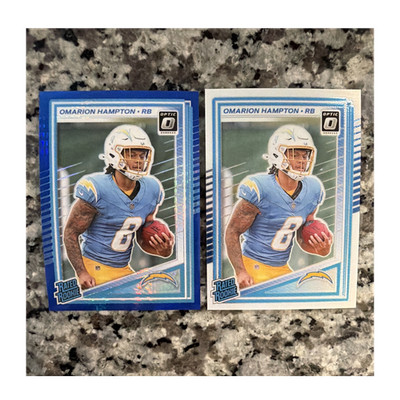 Optic Omarion Hampton (2) Rated Rookie Blue Hyper & Base