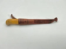 Vintage J Marttiini Finland Rapala Fishing Fillet Knife 4in Blade Leather Sheath