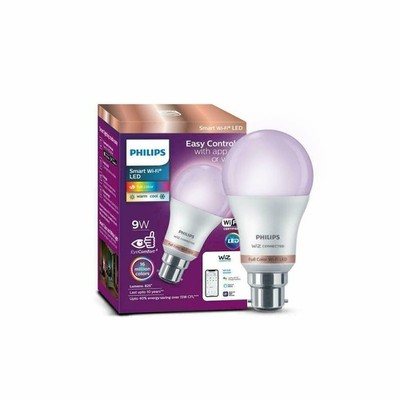 PHILIPS Wiz Wi-Fi Enabled B22 9 Watt LED Smart Bulb, Compatible with Amazon